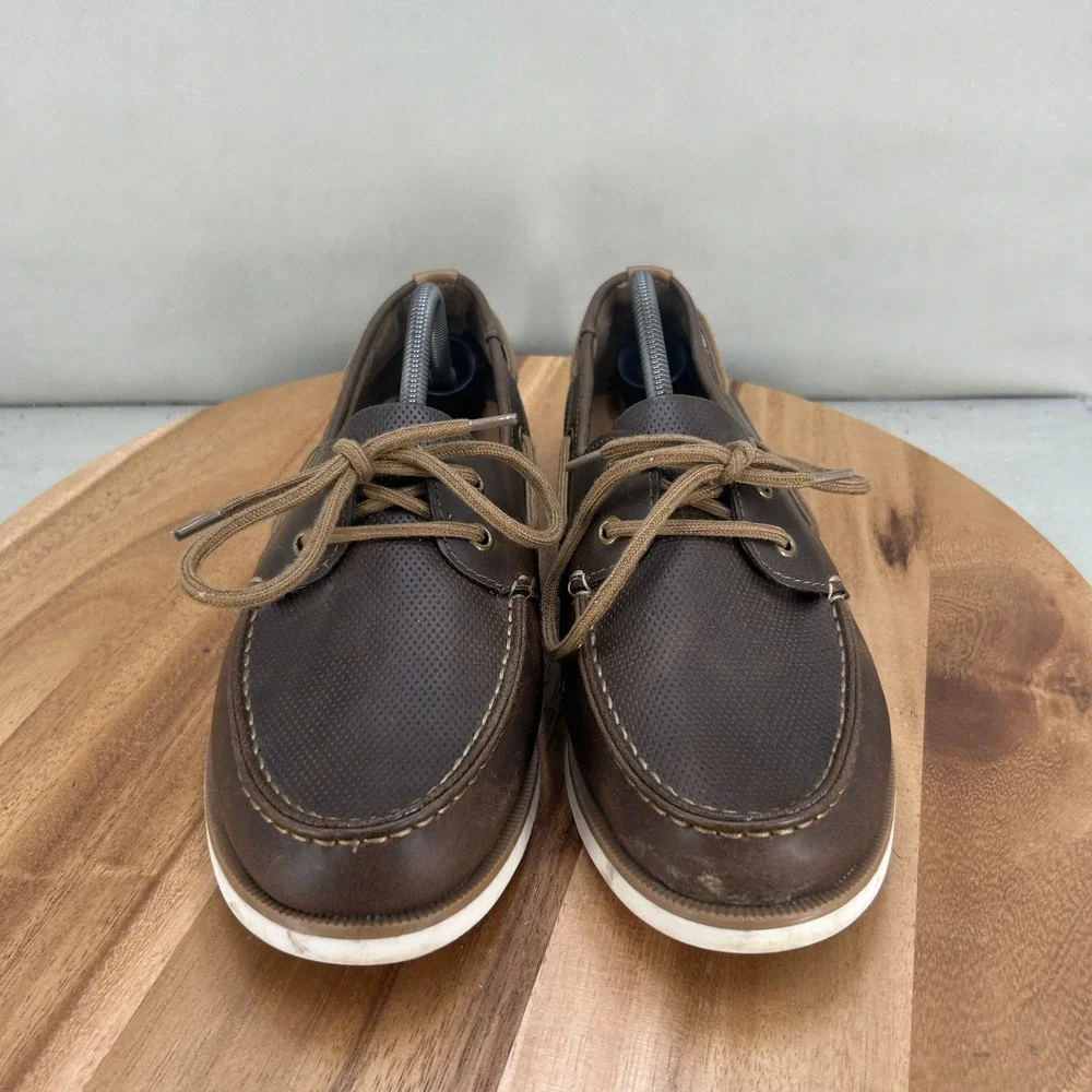 Sonoma Goods For Life Mitchell Mens 10.5 Brown Boat Shoes Ortholite Vitalize